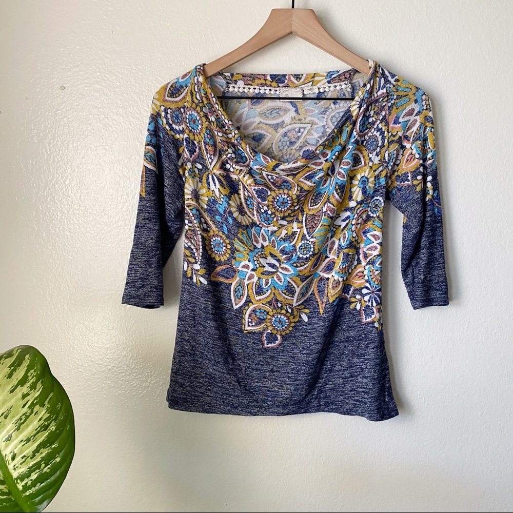 Anthropologie | Jacaranda Cowl Neck Knit Top